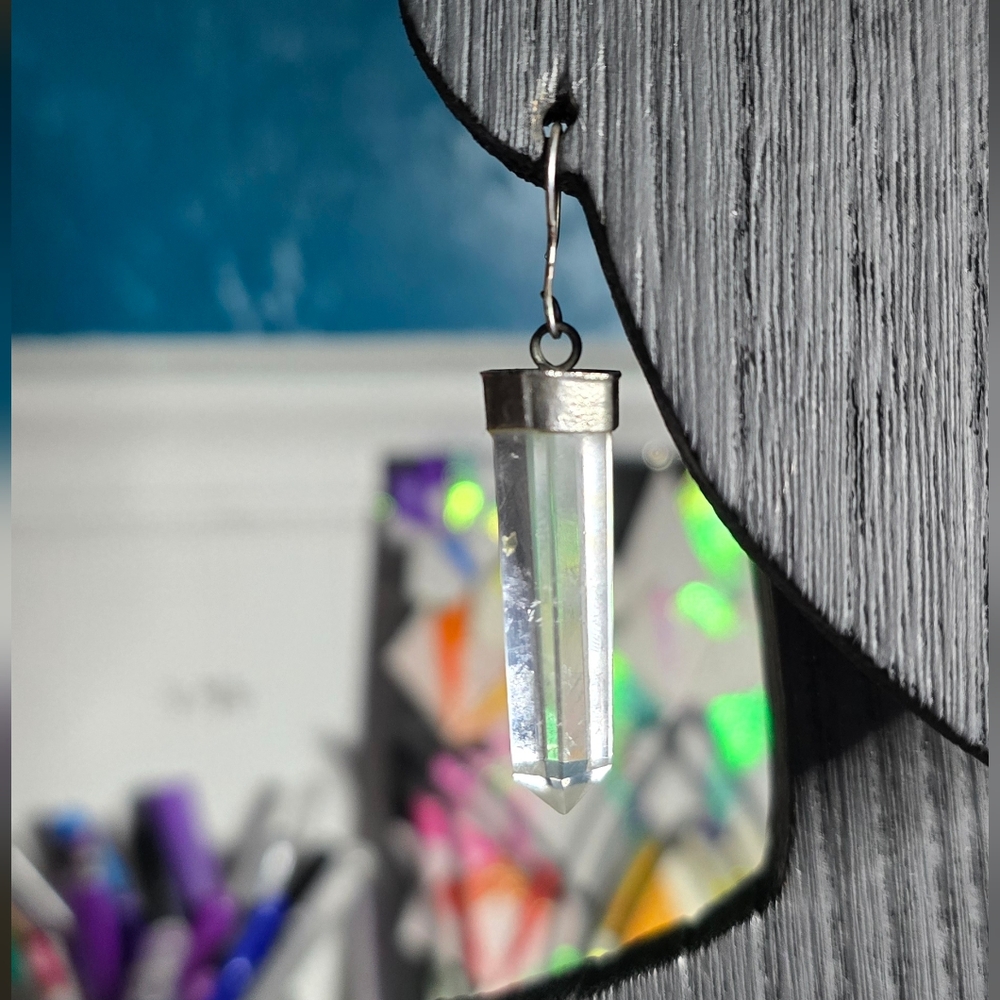 Silver and Clear Quartz Dangle Earring